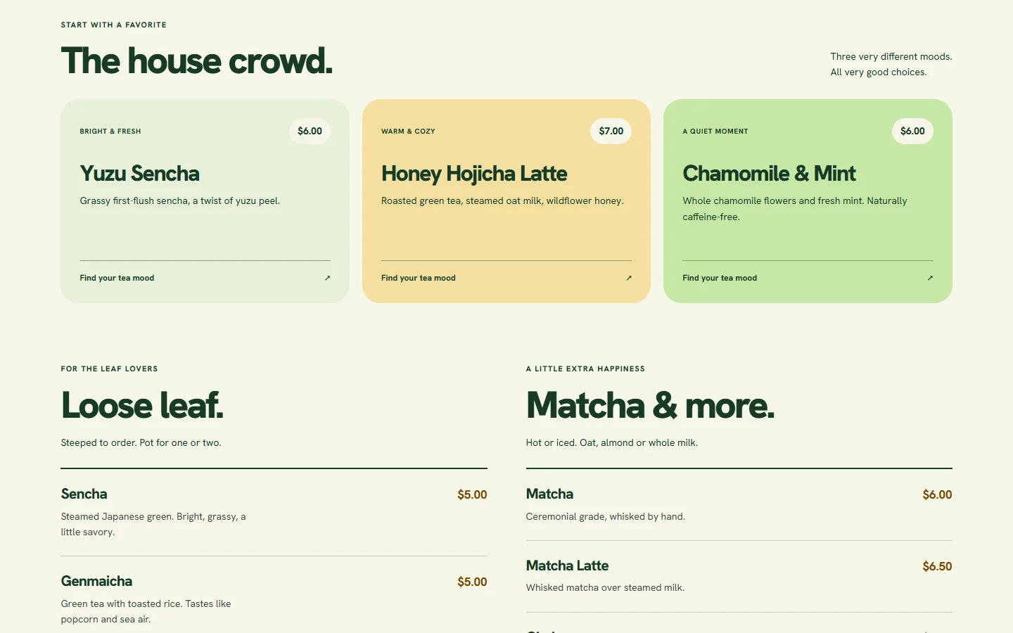 TamTams Tea Shop concept mockup